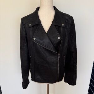 Evereve Marren Moto Jacket Black Size Large